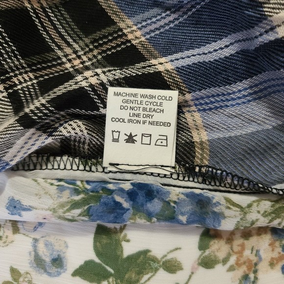 NWT Living Doll Open Front Cardigan Women's Size Large Floral Plaid - Picture 8 of 10